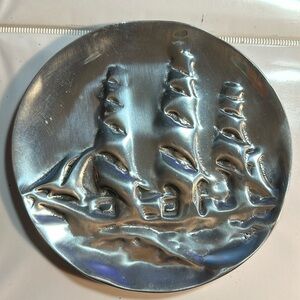 Vintage Hoselton Canada Ship Plate Aluminium Signed & Numbered 7"